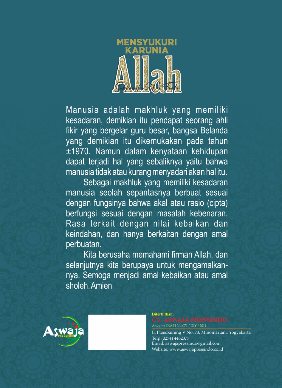 Mensyukuri Karunia Allah SWT Cover B